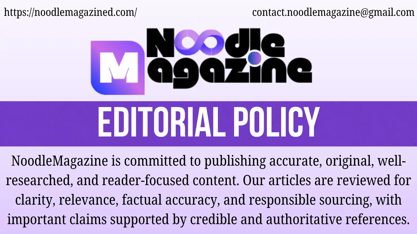 Editorial Policy NoodleMagazine